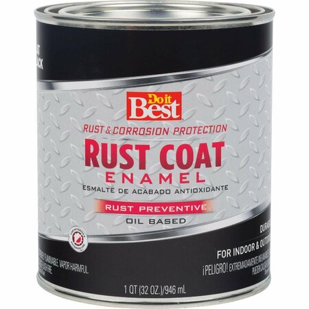 ALL-SOURCE Rust Coat Oil-Based Flat Enamel, Black, 1 Qt. 203567D